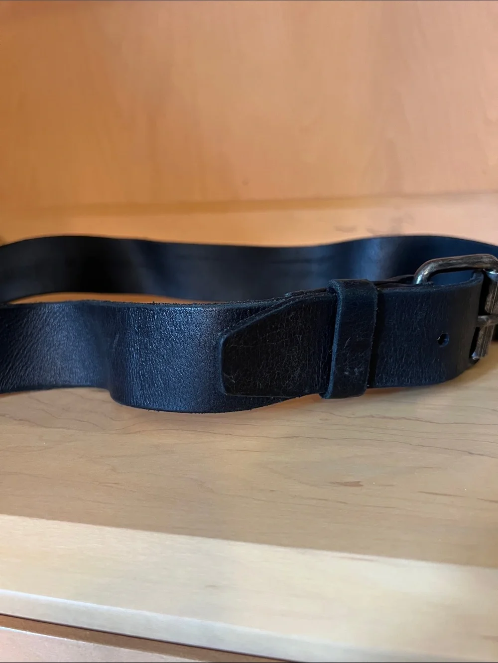 H&M Black Belt with Aged Metal Buckle